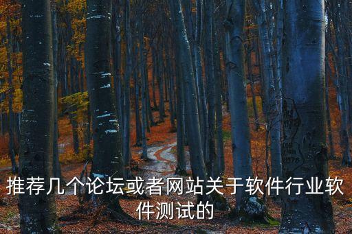 推薦幾個(gè)論壇或者網(wǎng)站關(guān)于軟件行業(yè)軟件測(cè)試的