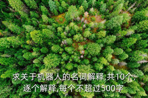 求關(guān)于機器人的名詞解釋,共10個,逐個解釋,每個不超過500字