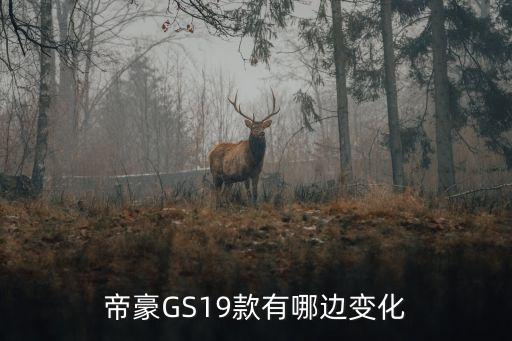 帝豪GS19款有哪邊變化