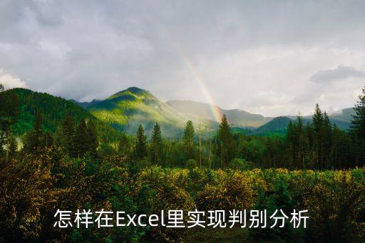 怎樣在Excel里實(shí)現(xiàn)判別分析