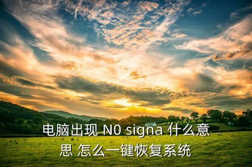 電腦出現(xiàn) N0 signa 什么意思 怎么一鍵恢復(fù)系統(tǒng)