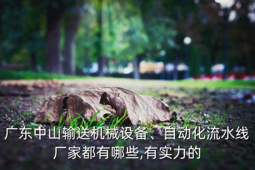 廣東中山輸送機(jī)械設(shè)備、自動化流水線廠家都有哪些,有實(shí)力的