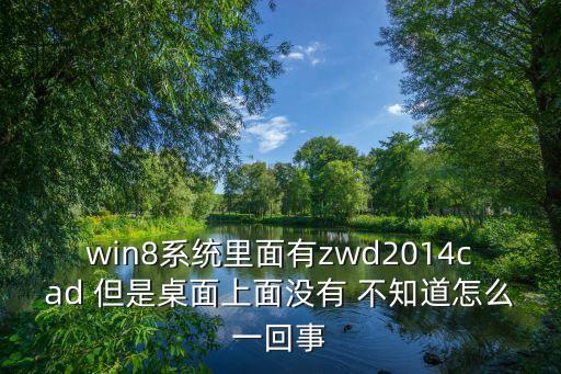 win8系統(tǒng)里面有zwd2014cad 但是桌面上面沒有 不知道怎么一回事
