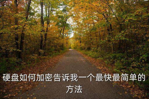 硬盤如何加密告訴我一個最快最簡單的方法