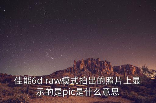 佳能6d raw模式拍出的照片上顯示的是pic是什么意思