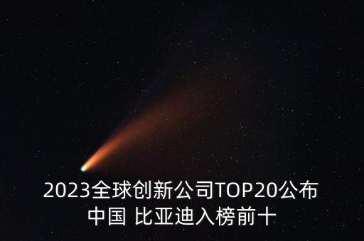 2023全球創(chuàng)新公司TOP20公布中國 比亞迪入榜前十