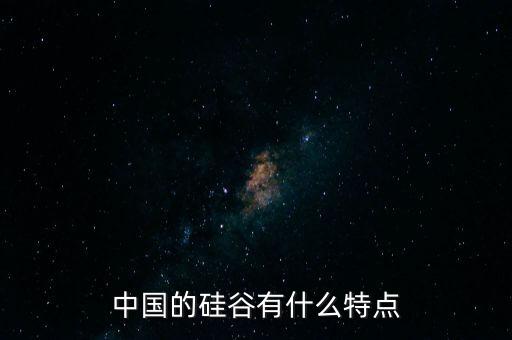 中國的硅谷有什么特點