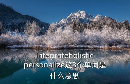 integrateholisticpersonalize這3個(gè)單詞是什么意思