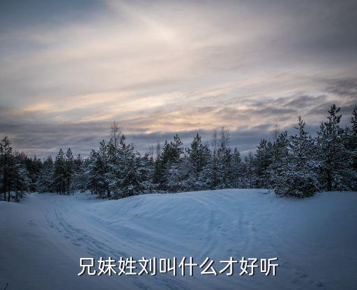 兄妹姓劉叫什么才好聽