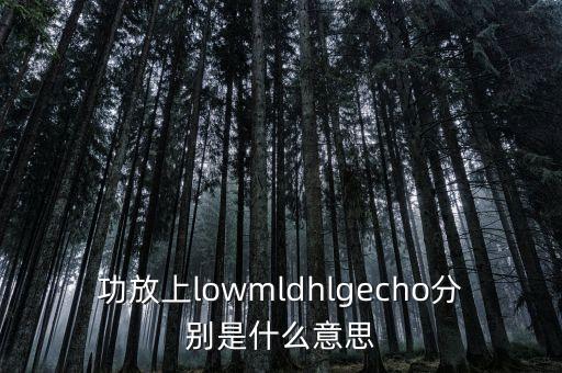 功放上lowmldhlgecho分別是什么意思