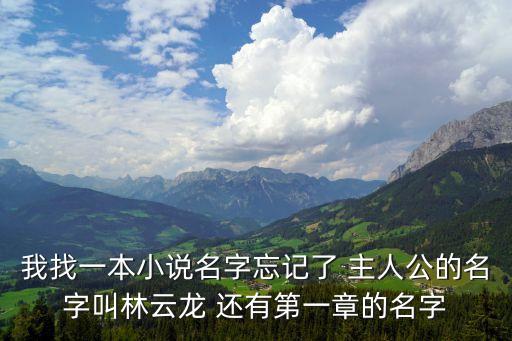 我找一本小說名字忘記了 主人公的名字叫林云龍 還有第一章的名字