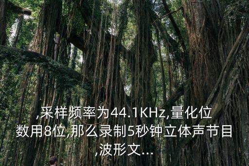 ,采樣頻率為44.1KHz,量化位數(shù)用8位,那么錄制5秒鐘立體聲節(jié)目,波形文...