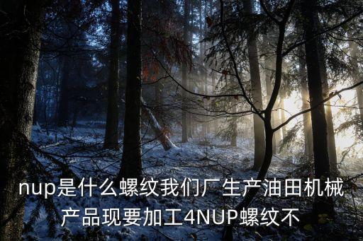nup，nup是什么螺紋我們廠生產(chǎn)油田機(jī)械產(chǎn)品現(xiàn)要加工4NUP螺紋不