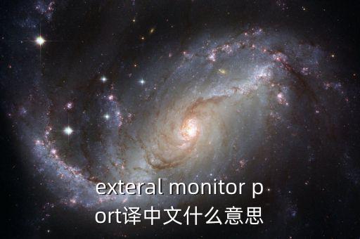 exteral monitor port譯中文什么意思