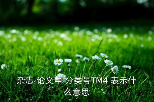 雜志 論文中 分類號TM4 表示什么意思