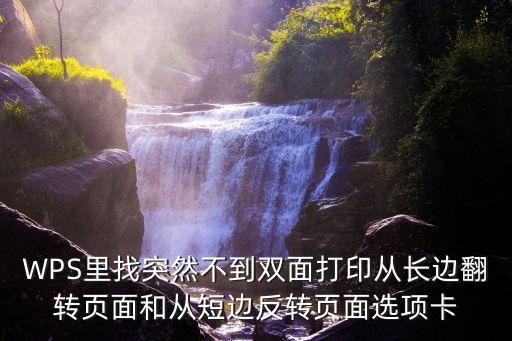 WPS里找突然不到雙面打印從長(zhǎng)邊翻轉(zhuǎn)頁(yè)面和從短邊反轉(zhuǎn)頁(yè)面選項(xiàng)卡