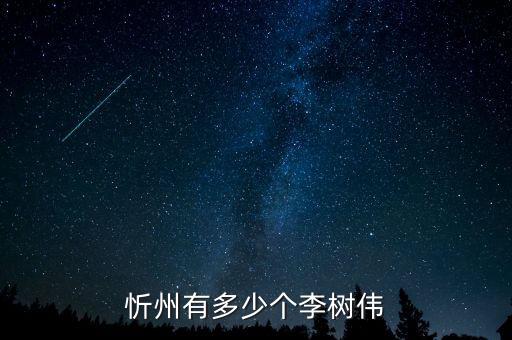 忻州有多少個(gè)李樹偉