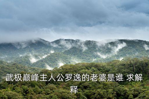 武極巔峰主人公羅逸的老婆是誰 求解釋