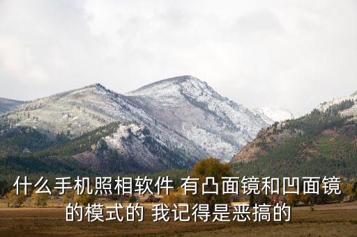 什么手機照相軟件 有凸面鏡和凹面鏡的模式的 我記得是惡搞的
