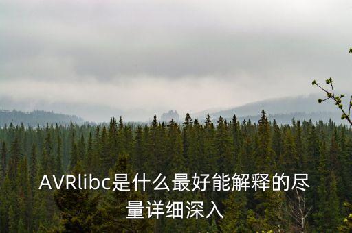AVRlibc是什么最好能解釋的盡量詳細(xì)深入