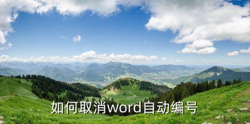 如何取消word自動編號