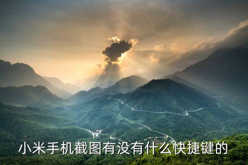 小米手機截圖有沒有什么快捷鍵的