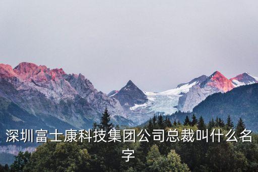 深圳富士康科技集團公司總裁叫什么名字
