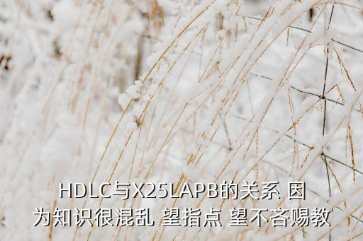 HDLC與X25LAPB的關(guān)系 因為知識很混亂 望指點 望不吝賜教
