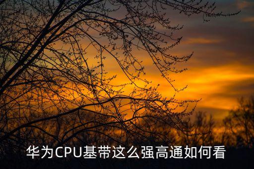華為CPU基帶這么強高通如何看