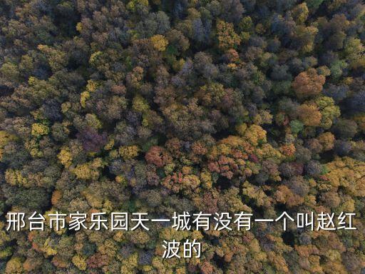 邢臺(tái)市家樂園天一城有沒有一個(gè)叫趙紅波的