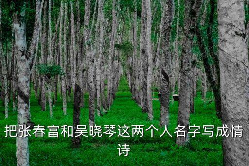 吳曉琴，把張春富和吳曉琴這兩個人名字寫成情詩