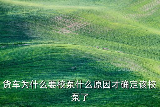 校泵，校泵和校油泵是一樣的嗎什么車上有校泵校油泵的作用有哪些