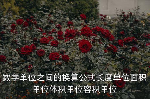 換算公式，數(shù)學(xué)單位之間的換算公式長(zhǎng)度單位面積單位體積單位容積單位