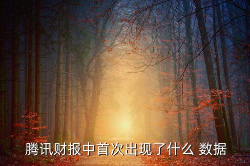  騰訊財報中首次出現(xiàn)了什么 數(shù)據(jù)