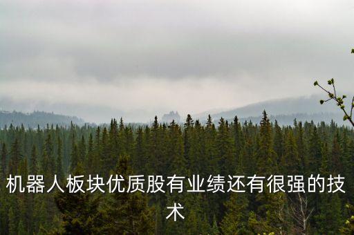 機(jī)器人板塊優(yōu)質(zhì)股有業(yè)績還有很強(qiáng)的技術(shù)