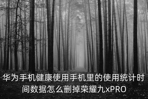 華為手機(jī)健康使用手機(jī)里的使用統(tǒng)計(jì)時(shí)間數(shù)據(jù)怎么刪掉榮耀九xPRO