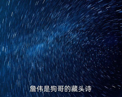 詹偉是狗哥的藏頭詩(shī)