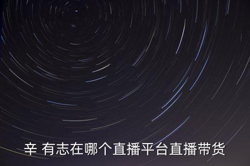 辛 有志在哪個直播平臺直播帶貨