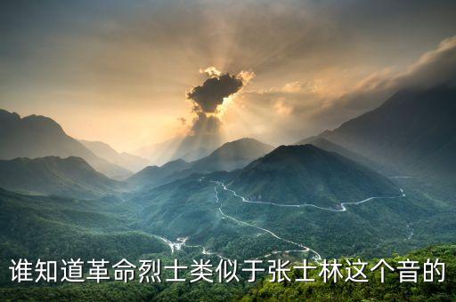 誰知道革命烈士類似于張士林這個音的