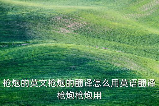 槍炮的英文槍炮的翻譯怎么用英語翻譯槍炮槍炮用