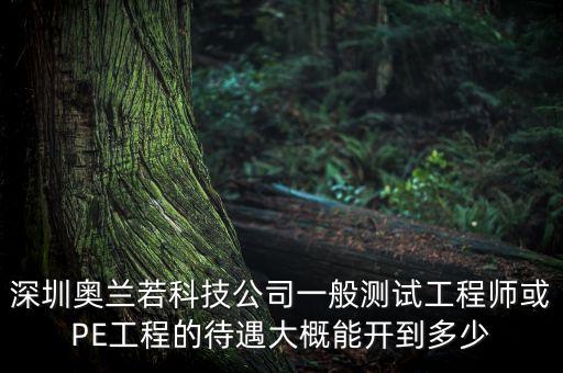 深圳奧蘭若科技公司一般測試工程師或PE工程的待遇大概能開到多少