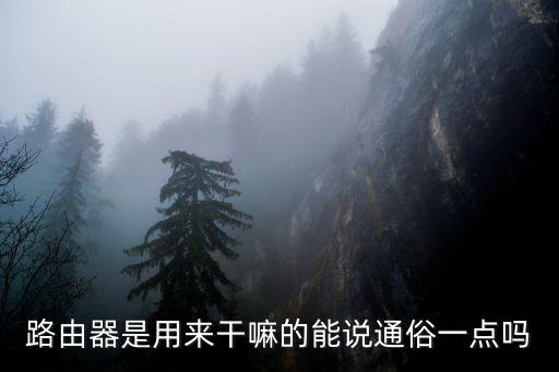 路由器是用來(lái)干嘛的能說(shuō)通俗一點(diǎn)嗎
