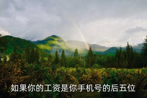 如果你的工資是你手機(jī)號(hào)的后五位