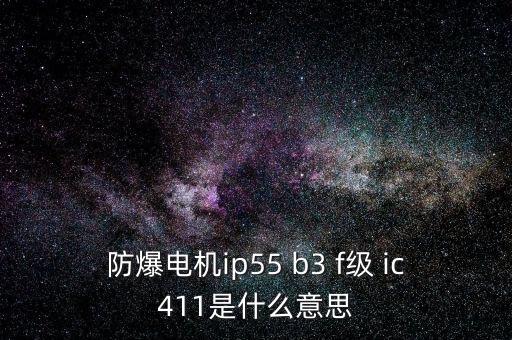 防爆電機(jī)ip55 b3 f級 ic411是什么意思