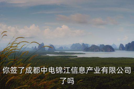 你簽了成都中電錦江信息產(chǎn)業(yè)有限公司了嗎