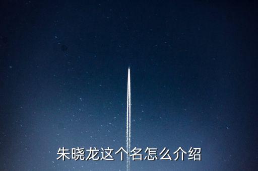 朱曉龍，朱曉龍這個(gè)名怎么介紹