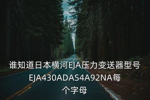 誰知道日本橫河EJA壓力變送器型號(hào)EJA430ADAS4A92NA每個(gè)字母