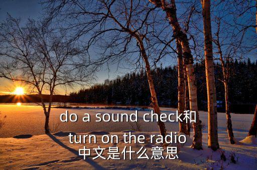 soundcheck，do a sound check和turn on the radio中文是什么意思