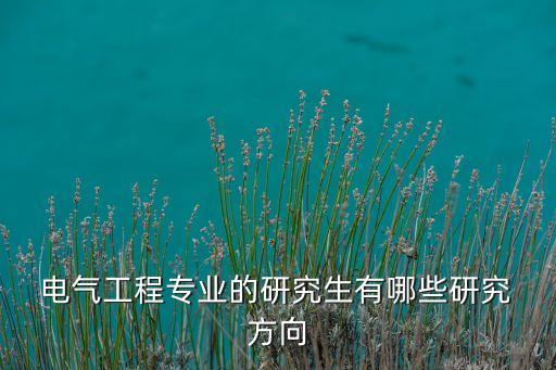  電氣工程專業(yè)的研究生有哪些研究 方向