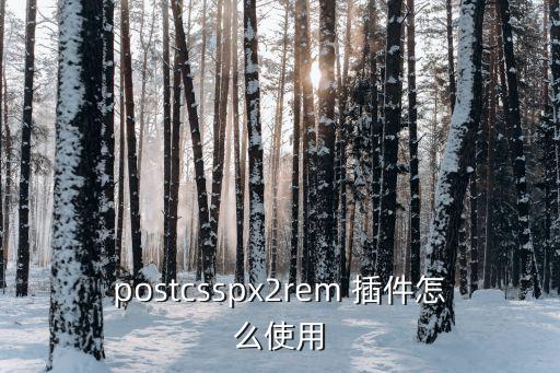 postcsspx2rem 插件怎么使用